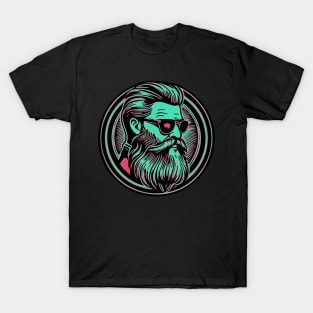 Hipster Bearded Man With Glasses T-Shirt